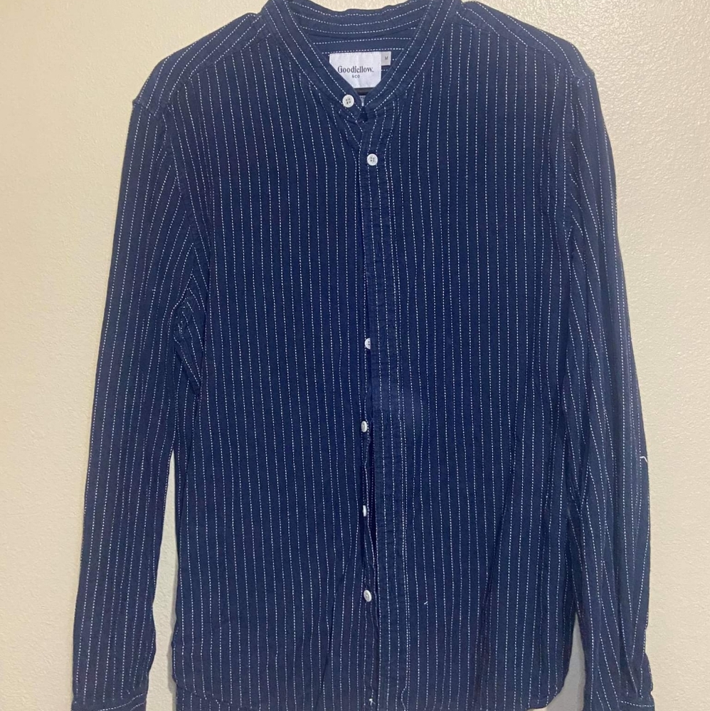 Medium navy blue long sleeve button down